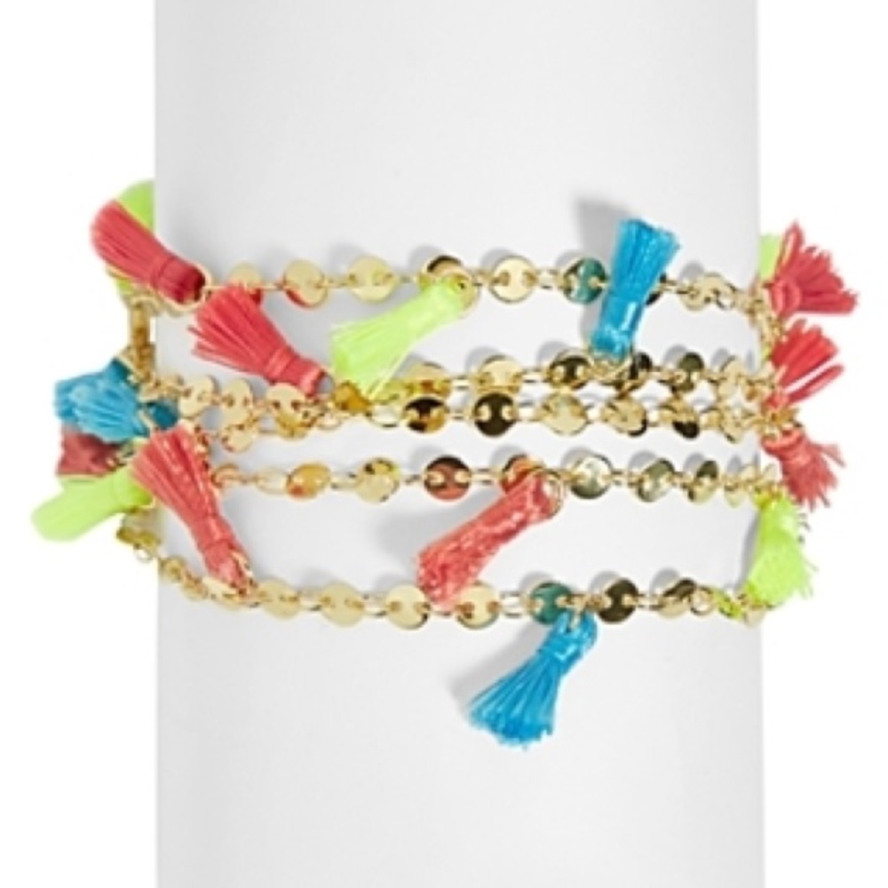 Baublebar rick multi-row chain and tassel bracelet